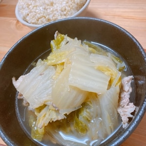 白菜と豚肉のマロニーの中華スープ